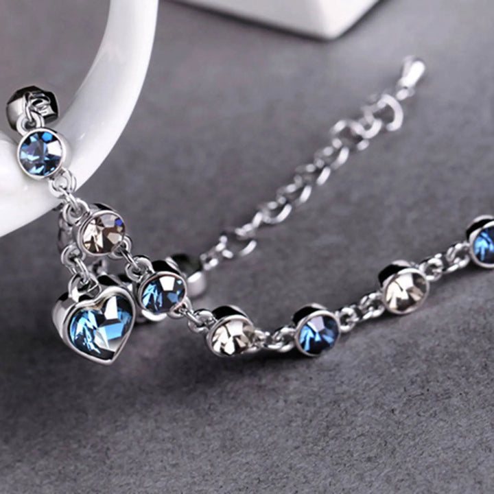 Luna | Verstellbares Sterling Silber Kristall Armband