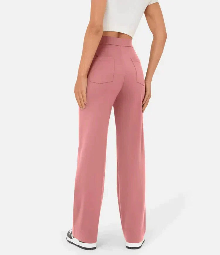 Arlène | Hoch Taillierte Elastisch Lässig Hose für Damen