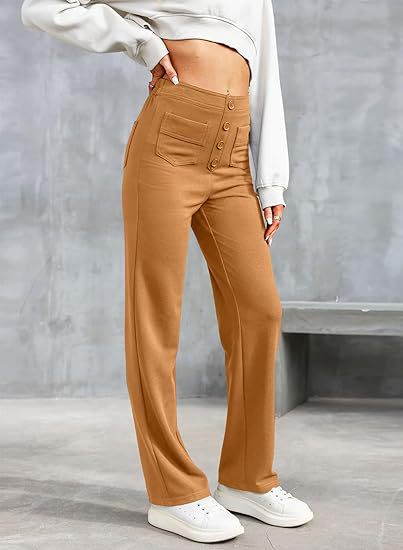 Arlène | Hoch Taillierte Elastisch Lässig Hose für Damen