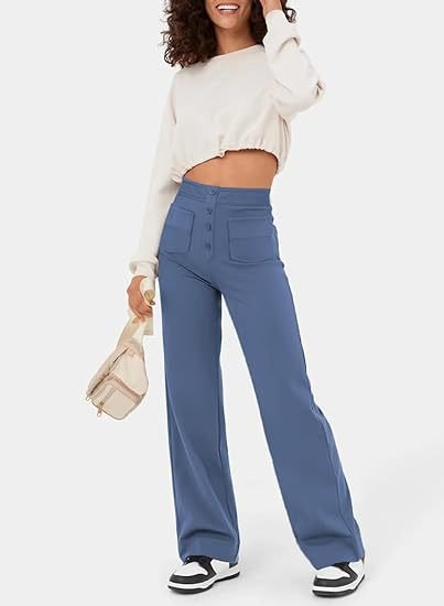 Arlène | Hoch Taillierte Elastisch Lässig Hose für Damen