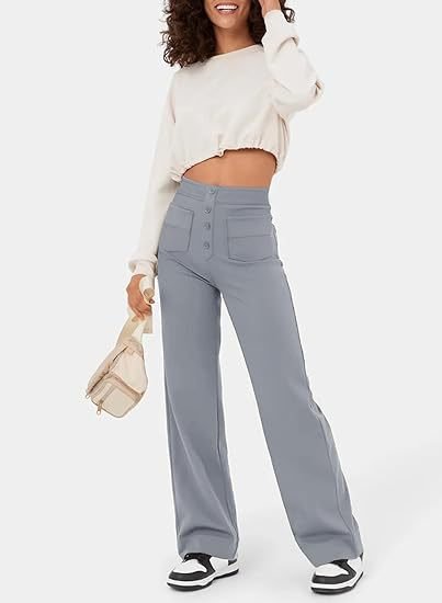 Arlène | Hoch Taillierte Elastisch Lässig Hose für Damen