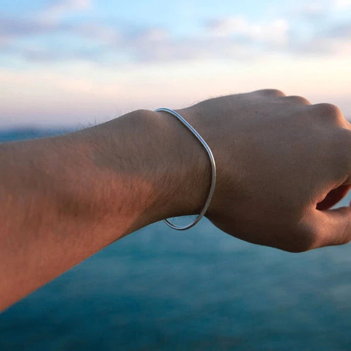 Colette | Minimalistisches Rosévergoldetes Schlangen-Kettenarmband