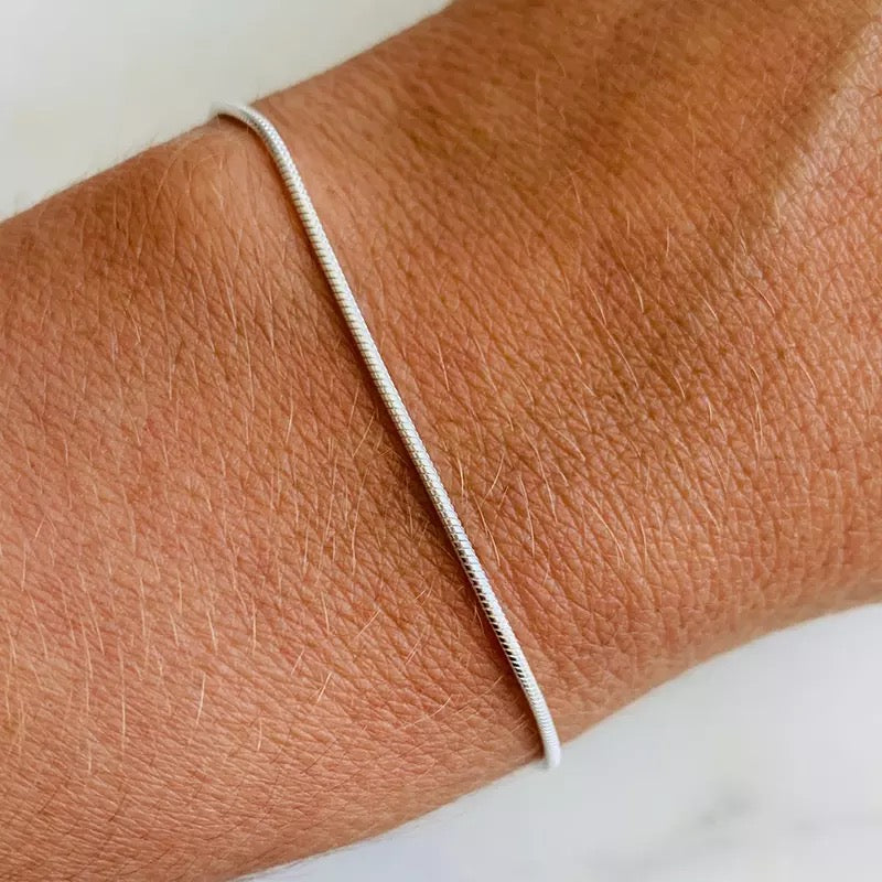Colette | Minimalistisches Rosévergoldetes Schlangen-Kettenarmband