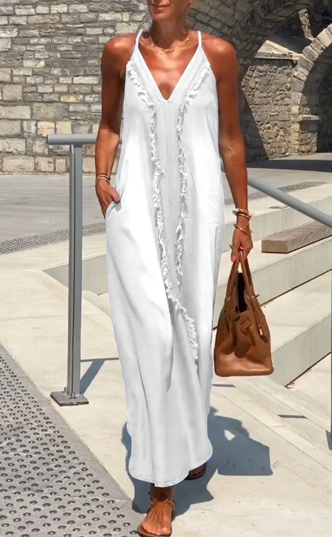 Orelia | Damen Bequemes Denim Trägerkleid