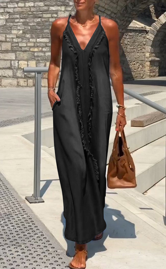 Orelia | Damen Bequemes Denim Trägerkleid
