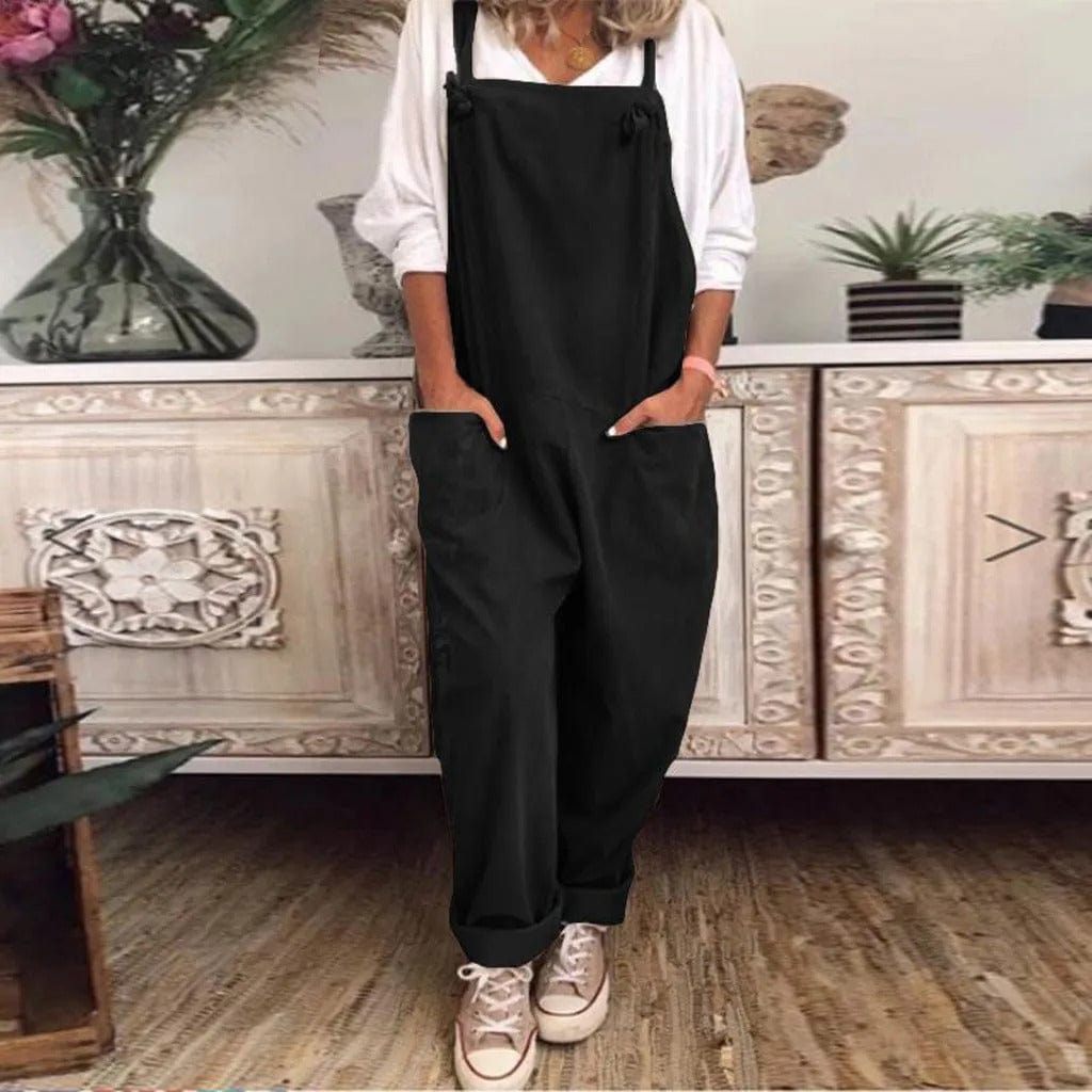Thalia | Damen Entspannter Passform Baumwollleinen Overall