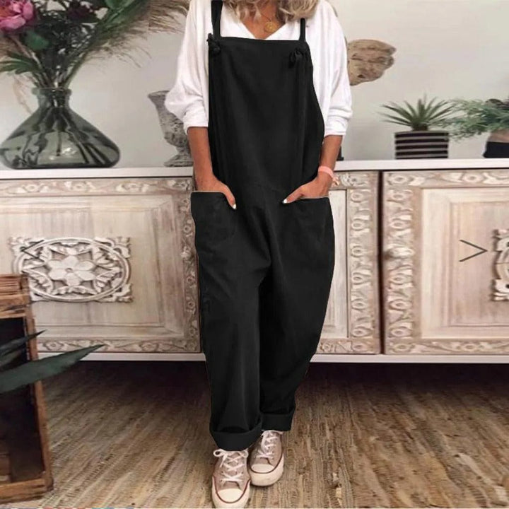 Thalia | Damen Entspannter Passform Baumwollleinen Overall
