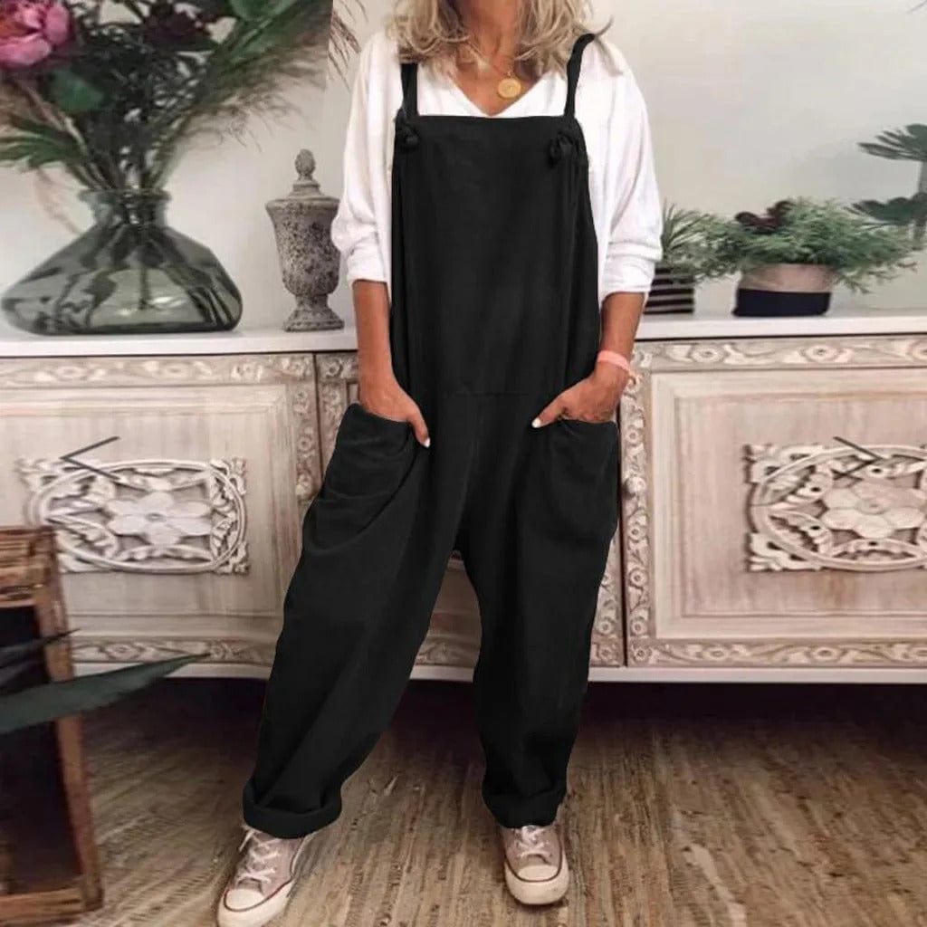 Thalia | Damen Entspannter Passform Baumwollleinen Overall