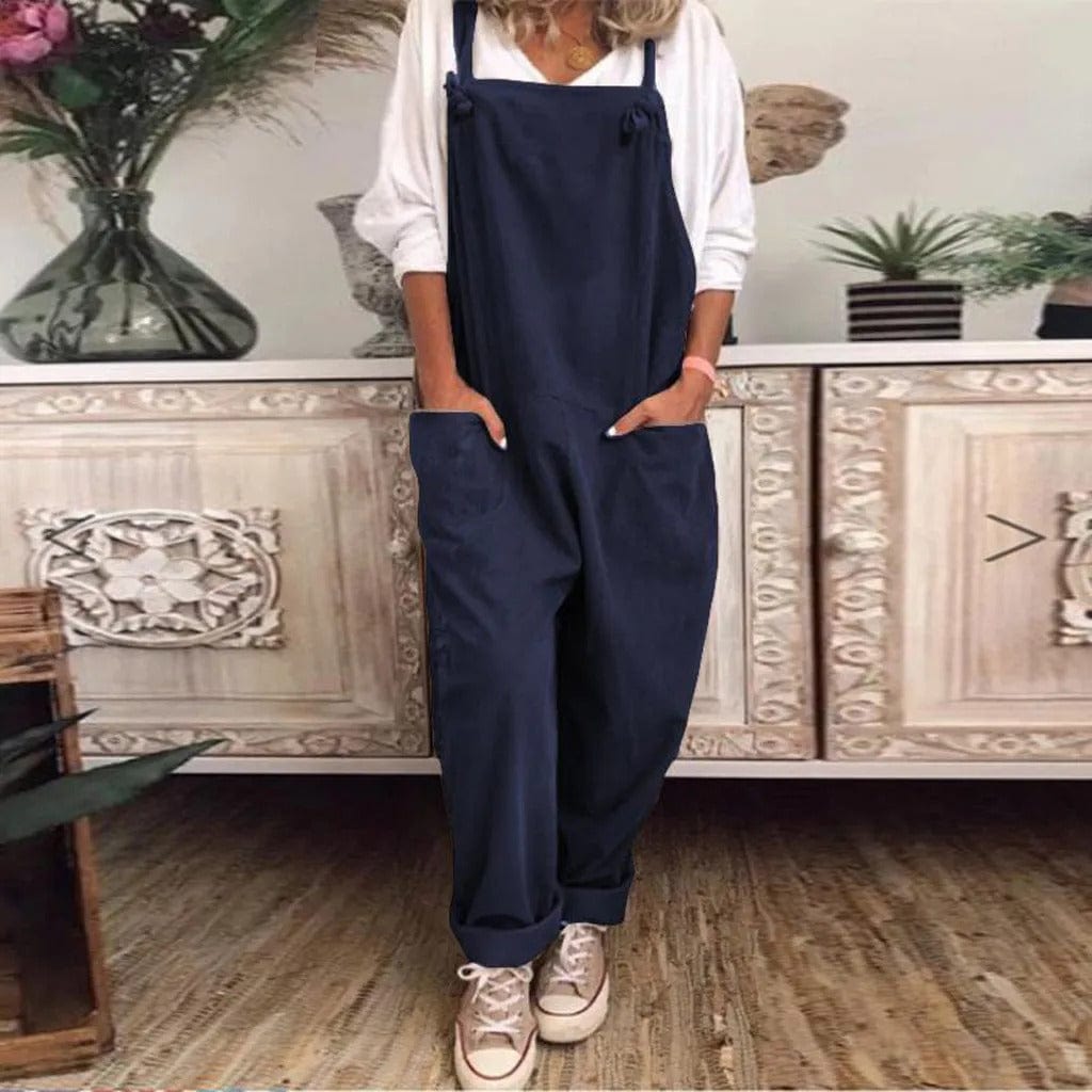 Thalia | Damen Entspannter Passform Baumwollleinen Overall