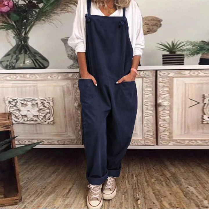 Thalia | Damen Entspannter Passform Baumwollleinen Overall