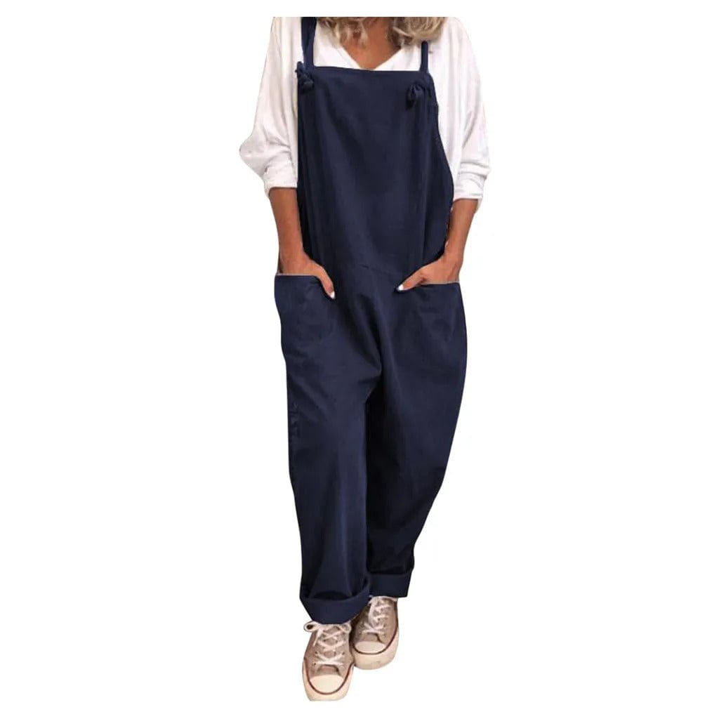 Thalia | Damen Entspannter Passform Baumwollleinen Overall