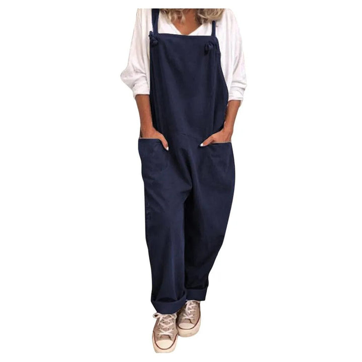 Thalia | Damen Entspannter Passform Baumwollleinen Overall