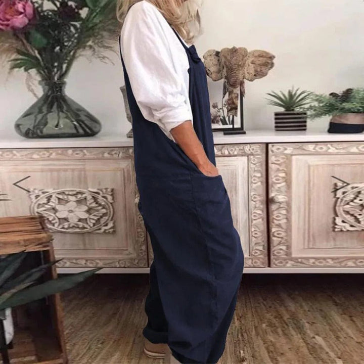 Thalia | Damen Entspannter Passform Baumwollleinen Overall
