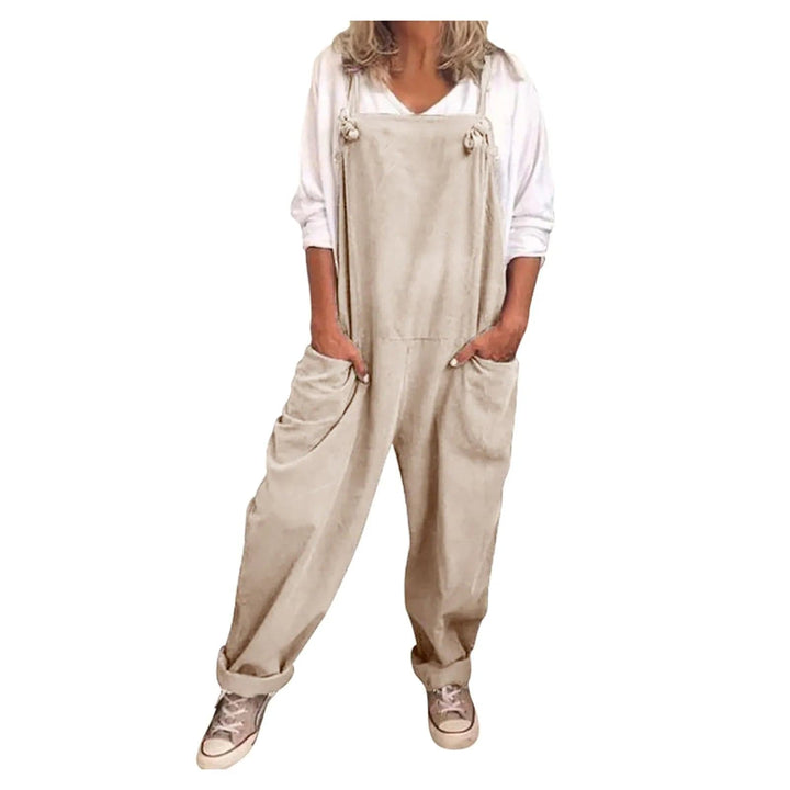 Thalia | Damen Entspannter Passform Baumwollleinen Overall