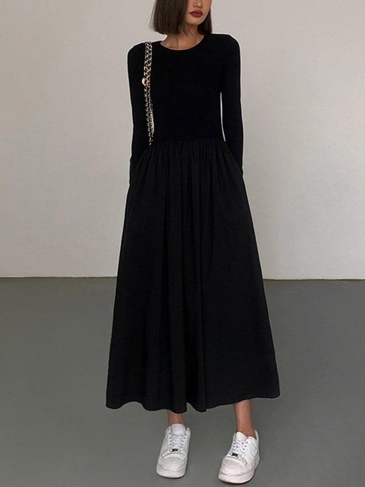 Asphira | Lang Ärmel Kleid Mit Taschen Für Frauen