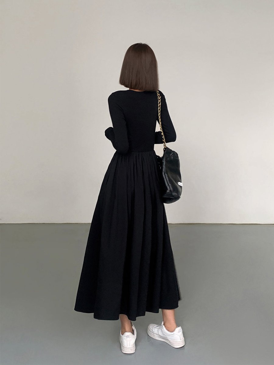 Asphira | Lang Ärmel Kleid Mit Taschen Für Frauen