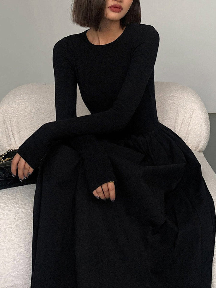 Asphira | Lang Ärmel Kleid Mit Taschen Für Frauen