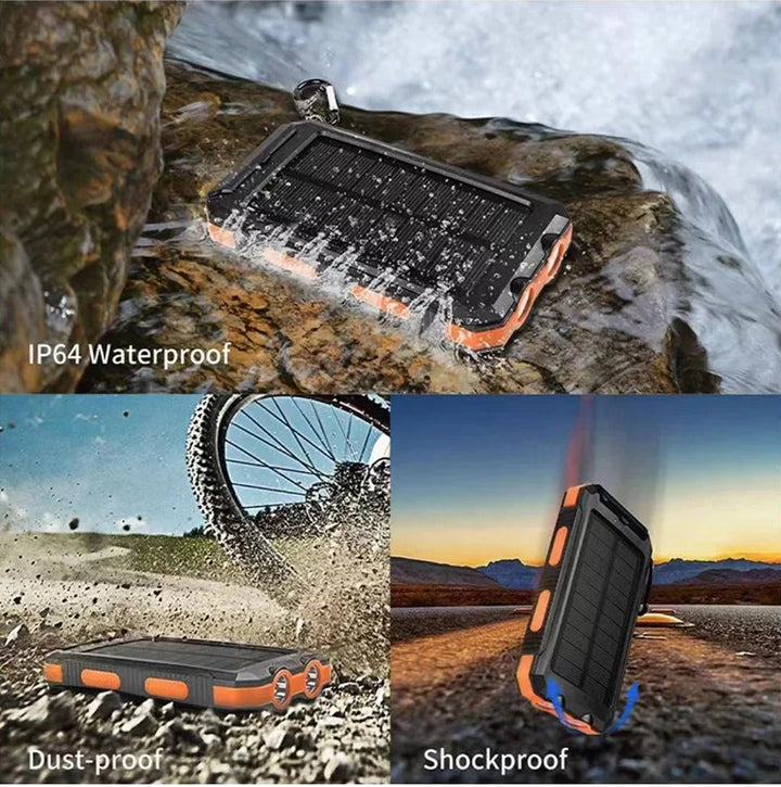 Dean | Pro Solarbetriebene Powerbank mit Eingebaut Taschenlampe