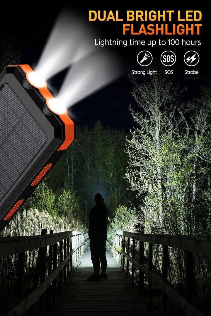 Dean | Pro Solarbetriebene Powerbank mit Eingebaut Taschenlampe