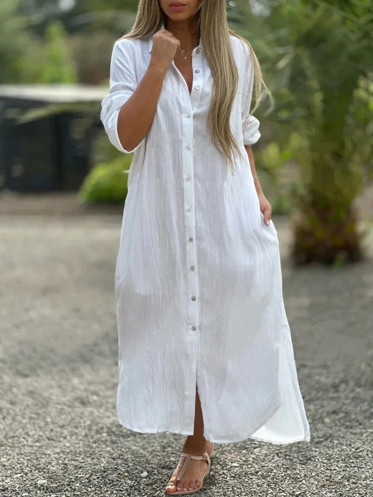 Maëlle | Knopfleiste Maxikleid Für Frauen