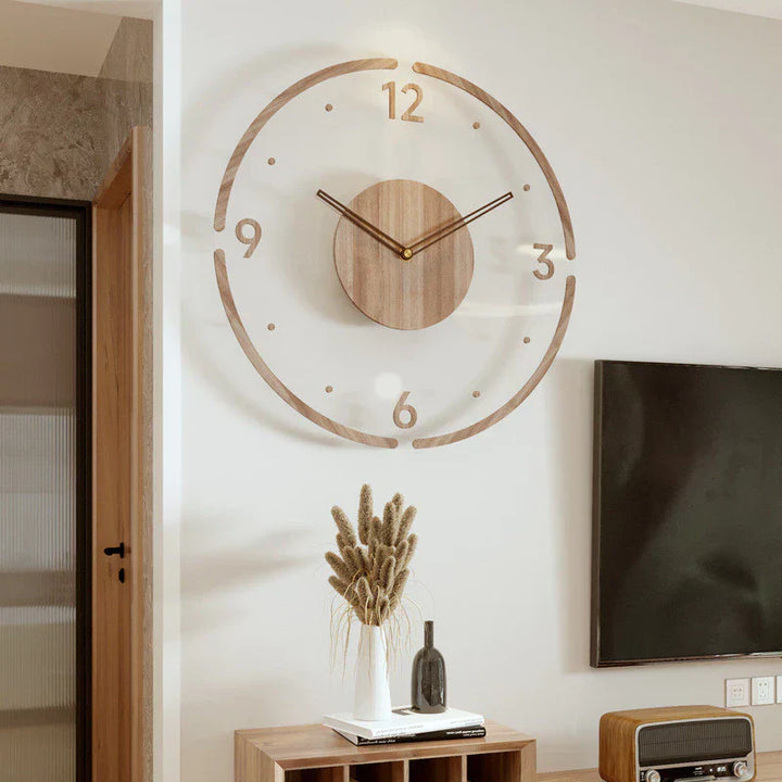 Nordische Wanduhr Aus Holz | Leise Bewegung ohne Ticken