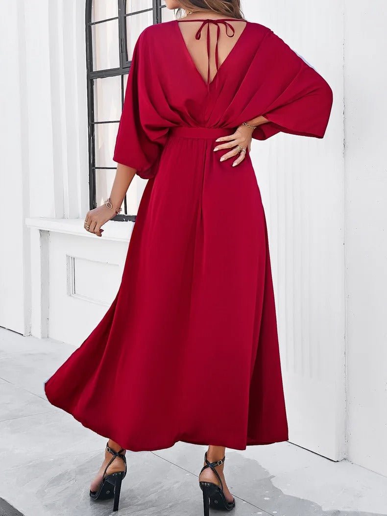 Ilyndra | Frühling Geblümtes V-Ausschnitt-Kleid