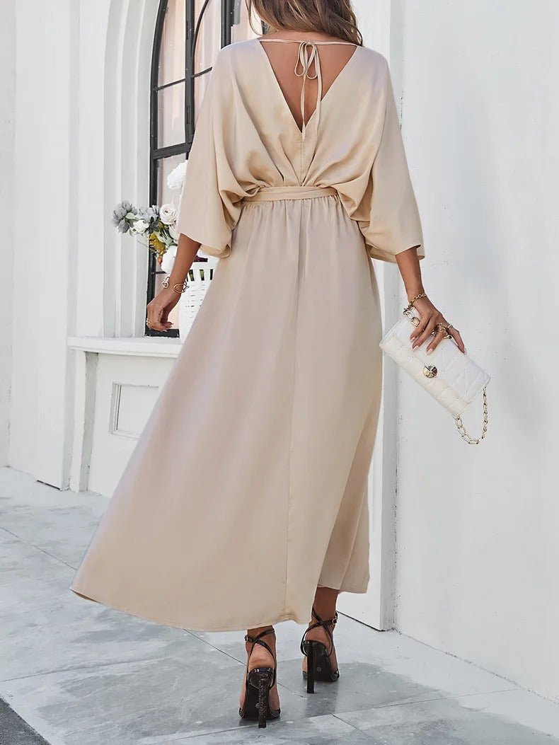 Ilyndra | Frühling Geblümtes V-Ausschnitt-Kleid
