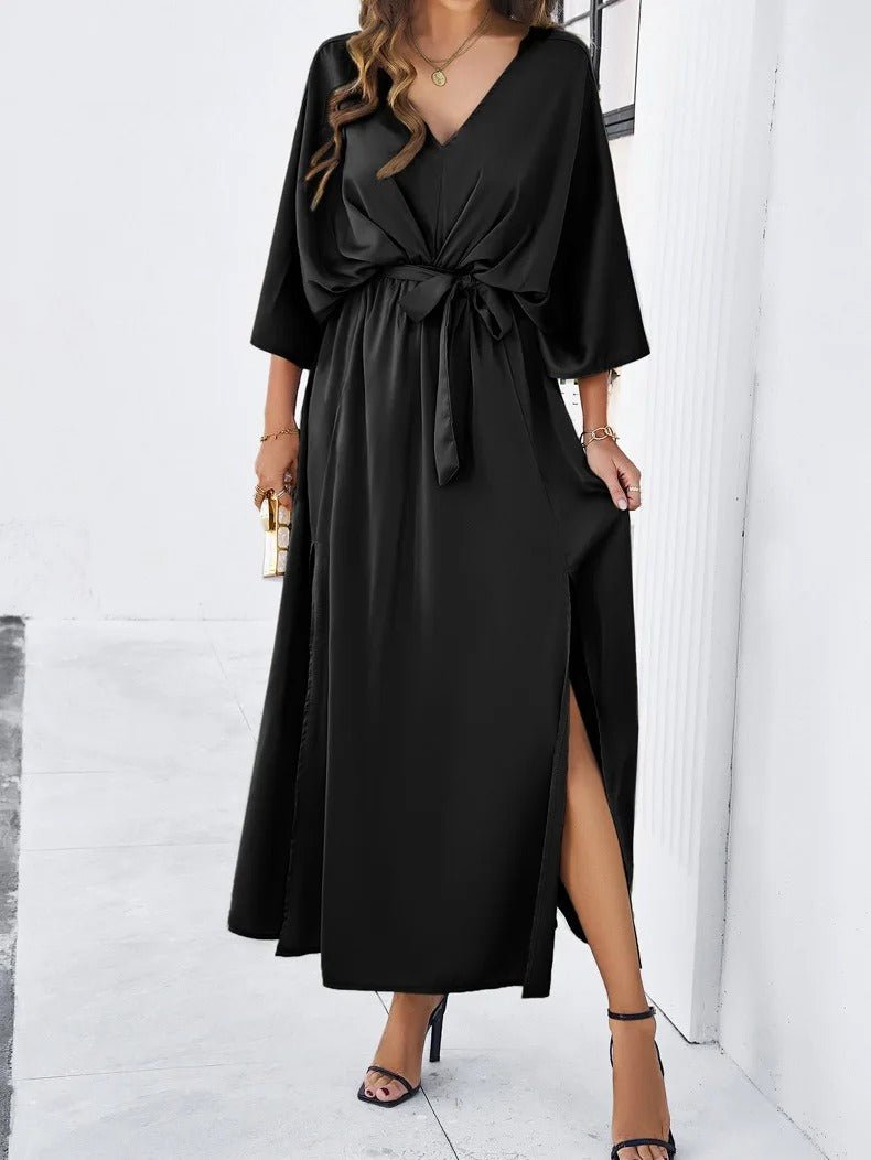 Ilyndra | Frühling Geblümtes V-Ausschnitt-Kleid