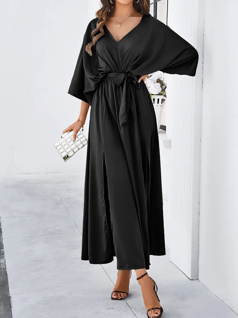Ilyndra | Frühling Geblümtes V-Ausschnitt-Kleid