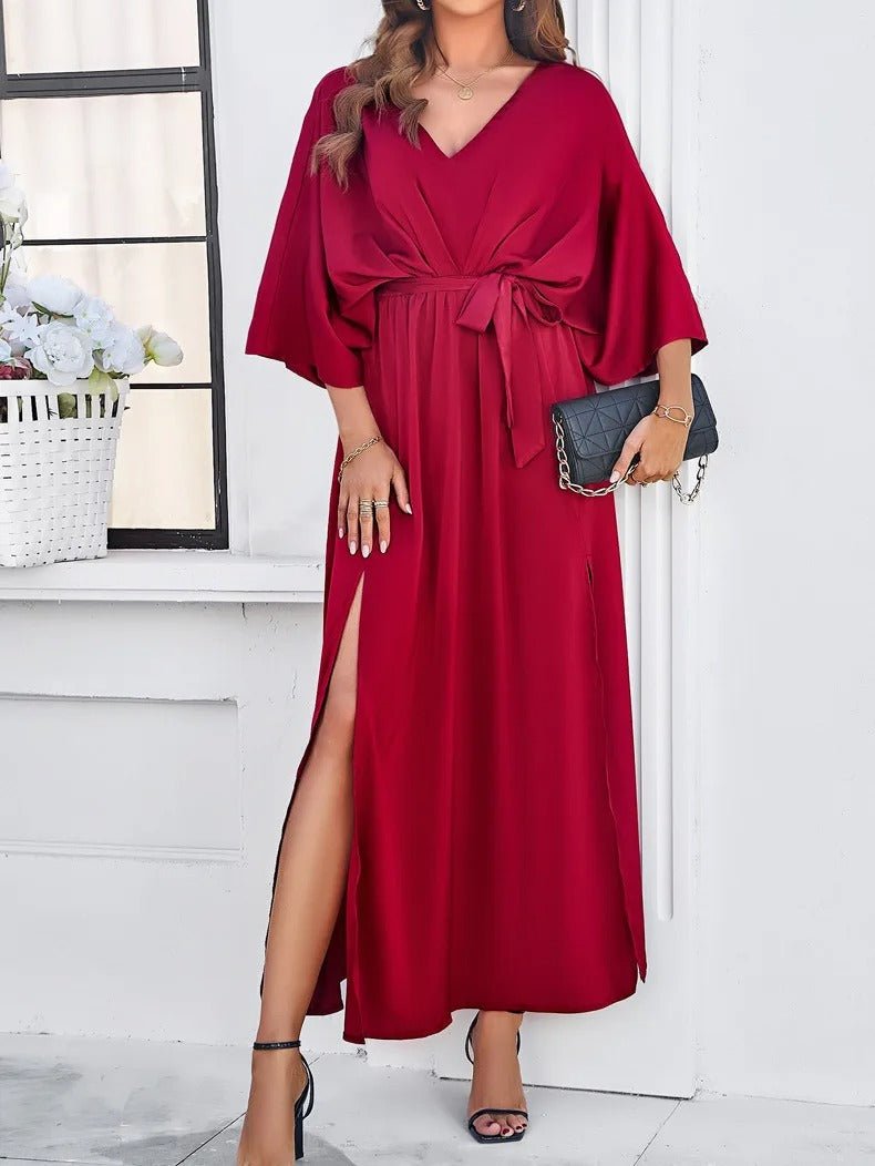 Ilyndra | Frühling Geblümtes V-Ausschnitt-Kleid