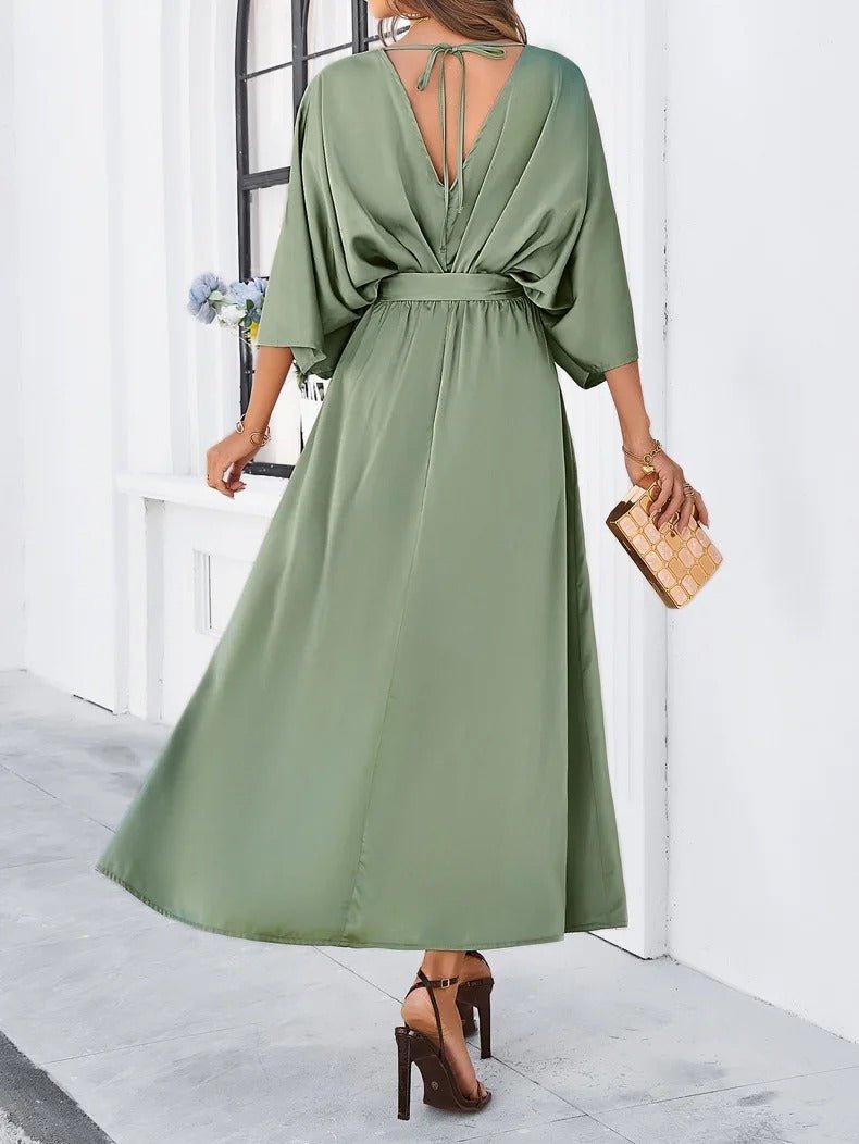 Ilyndra | Frühling Geblümtes V-Ausschnitt-Kleid