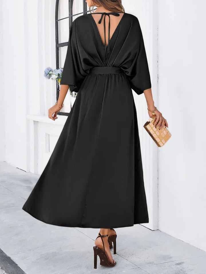 Ilyndra | Frühling Geblümtes V-Ausschnitt-Kleid