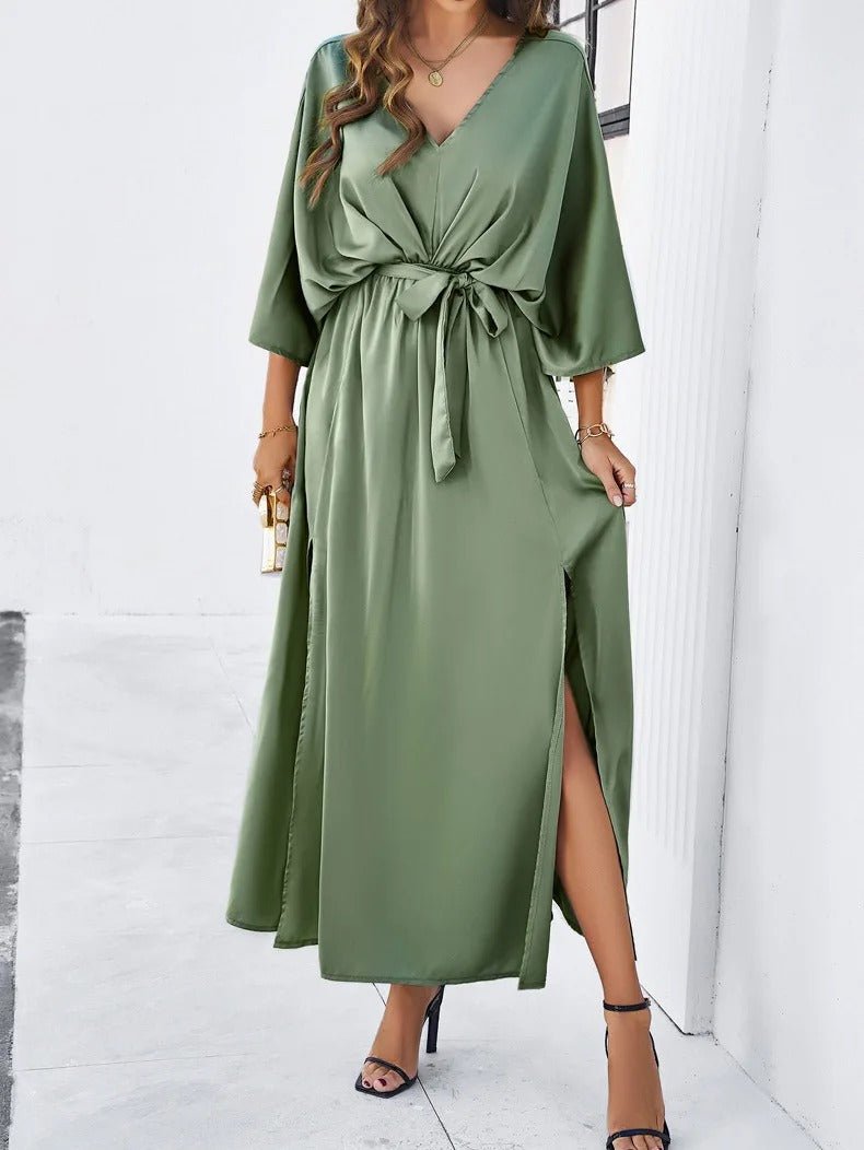 Ilyndra | Frühling Geblümtes V-Ausschnitt-Kleid