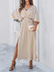 Ilyndra | Frühling Geblümtes V-Ausschnitt-Kleid