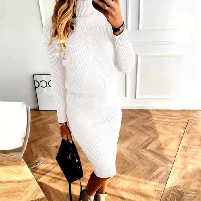 Emara | Bequemes Strick Pullover Kleid Für Damen