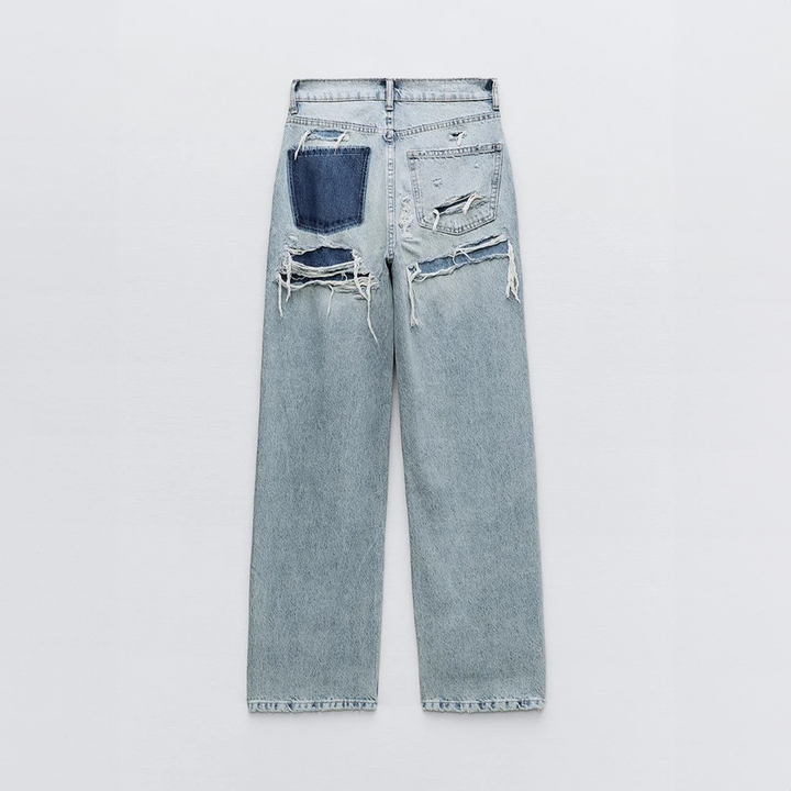 Luma | Damen Elegantes Hoher-Taille Jeans