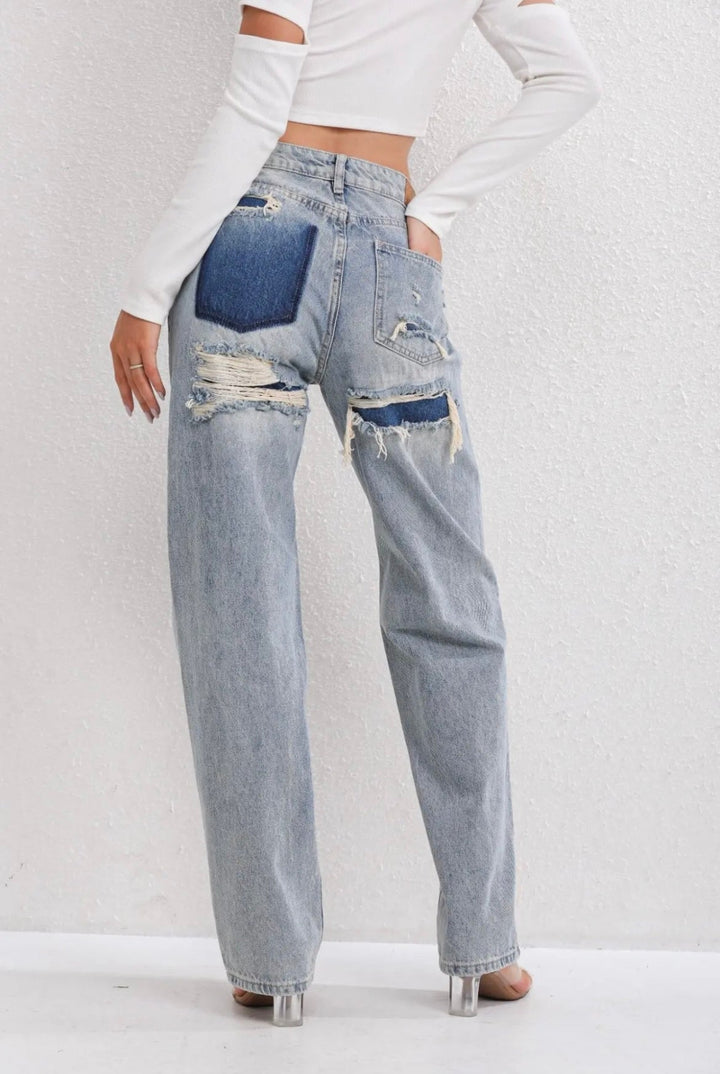 Luma | Damen Elegantes Hoher-Taille Jeans